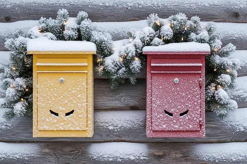 The two post boxes outside the post office